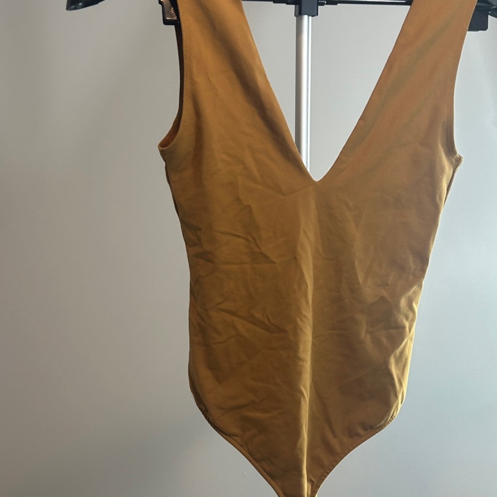 Free People intimately Elegant Mustard /ochre Bodysuit for Women XS NWOT